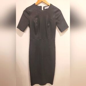 Nour Hammour Black Leather Dress 34 /City‎ Career Rockability Witchy Grunge